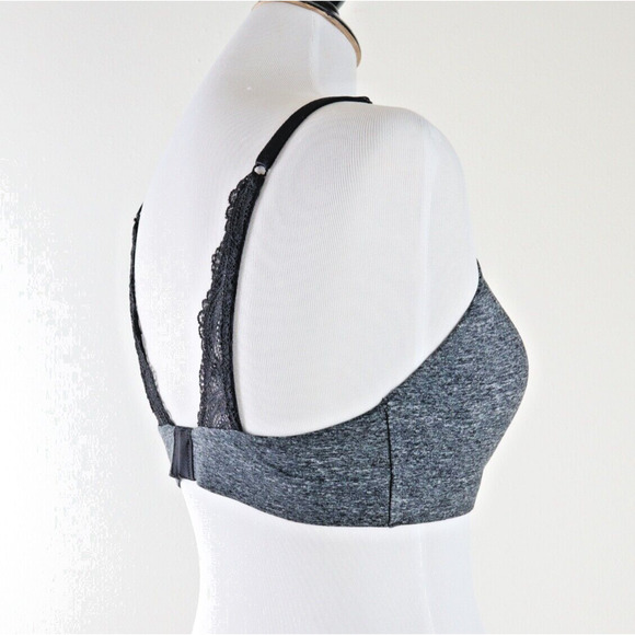 Soma 38B Enbliss Luxe Wireless Bra Lace J Hook Convertible Back Gray - Picture 5 of 9